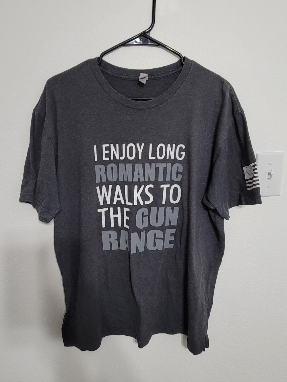 Classic Black Graphic Tee - 'I Enjoy Long Romantic Walks to the Gun Range'